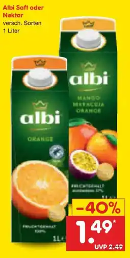 Netto Marken-Discount Albi Saft oder Nektar Angebot