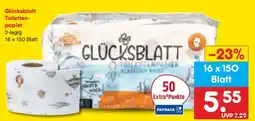 Netto Marken-Discount Glücksblatt Toilettenpapier Angebot