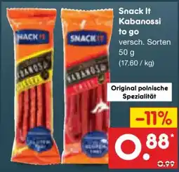 Netto Marken-Discount Snack It Kabanossi to go Angebot