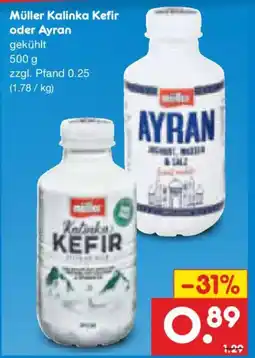 Netto Marken-Discount Müller Kalinka Kefir oder Ayran Angebot
