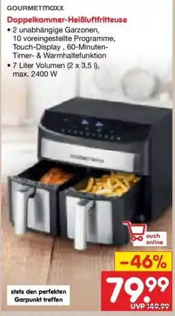 Netto Marken-Discount GOURMETMAXx Doppelkammer-Heißluftfritteuse Angebot
