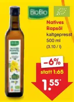 Netto Marken-Discount BioBio Natives Rapsöl kaltgepresst Angebot