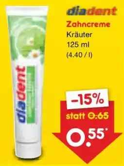Netto Marken-Discount diadent Zahncreme Kräuter Angebot