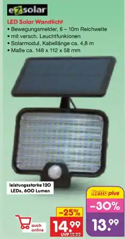 Netto Marken-Discount eZsolar LED Solar Wandlicht Angebot