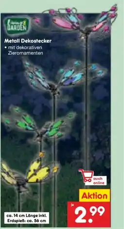 Netto Marken-Discount Living & GARDEN Metall Dekostecker Angebot