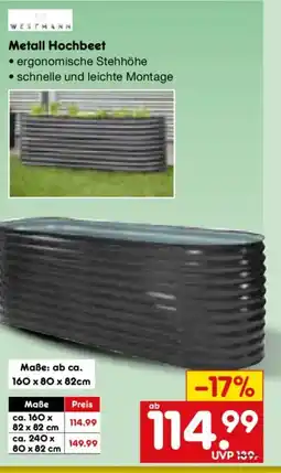 Netto Marken-Discount WESTMANN Metall Hochbeet Angebot
