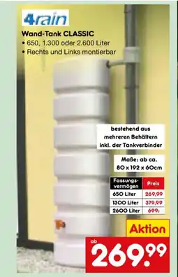Netto Marken-Discount 4rain Wand-Tank CLASSIC 650 L Angebot