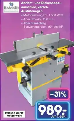 Netto Marken-Discount BAMATO Abricht- und Dickenhobelmaschine, versch. Ausführungen Angebot