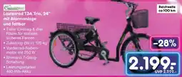 Netto Marken-Discount Lastenrad T3A Trio, 24" mit Alarmanlage und faltbar Angebot