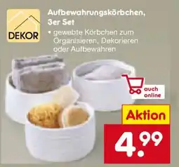 Netto Marken-Discount DEKOR Aufbewahrungskörbchen, 3er Set Angebot