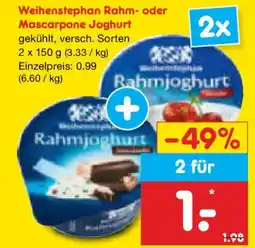 Netto Marken-Discount Weihenstephan Rahm- oder Mascarpone Joghurt Angebot
