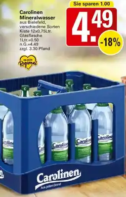 WEZ Carolinen Mineralwasser Angebot