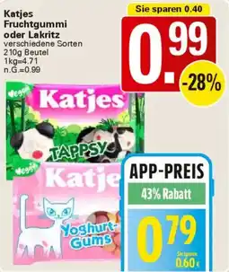 WEZ Katjes Fruchtgummi oder Lakritz Angebot