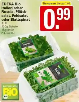 WEZ EDEKA BIO Italienischer Rucola, Pflücksalat, Feldsalat oder Blattspinat Angebot
