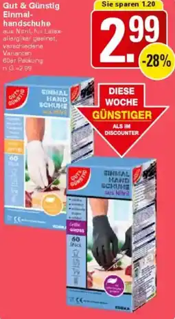 WEZ Gut & Günstig Einmalhandschuhe Angebot