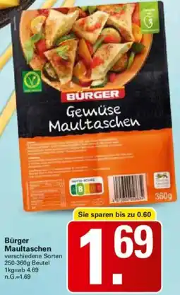WEZ Bürger Maultaschen Angebot