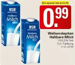 WEZ Weihenstephan Haltbare Milch Angebot