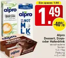 WEZ Alpro Dessert, Soya oder Haferdrink Angebot
