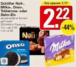 WEZ Schöller Nuii, Milka, Oreo, Toblerone oder Daim-Eis Angebot