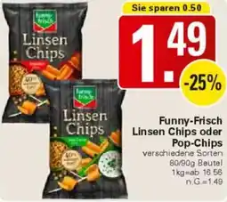 WEZ Funny-Frisch Linsen Chips oder Pop-Chips Angebot