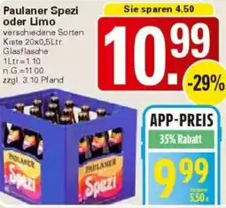 WEZ Paulaner Spezi oder Limo Angebot