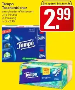 WEZ Tempo Taschentücher Angebot