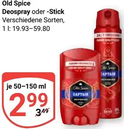 Globus Old Spice Deospray oder Stick Angebot