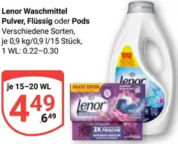 Globus Lenor Waschmittel Pulver, Flüssig oder Pods Angebot