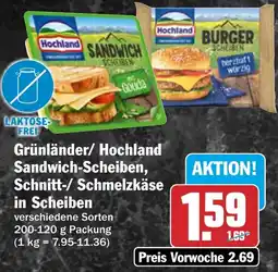 AEZ Grünländer/ Hochland Sandwich-Scheiben, Schnitt-/ Schmelzkäse in Scheiben Angebot
