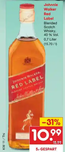 Netto Marken-Discount Johnnie walker red label Angebot