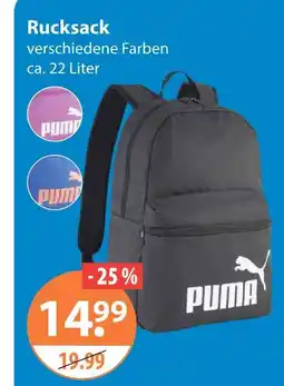V Markt Puma rucksack Angebot