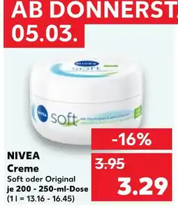 Kaufland Nivea creme soft oder original Angebot
