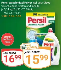 Globus Persil Waschmittel Pulver, Gel oder Discs Angebot