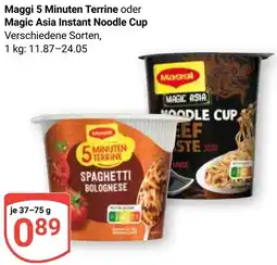 Globus Maggi 5 Minuten Terrine oder Magic Asia Instant Noodle Cup Angebot