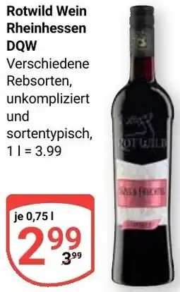 Globus Rotwild Wein Rheinhessen DQW Angebot