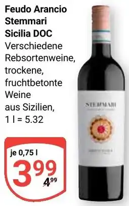 Globus Feudo Arancio Stemmari Sicilia DOC Angebot