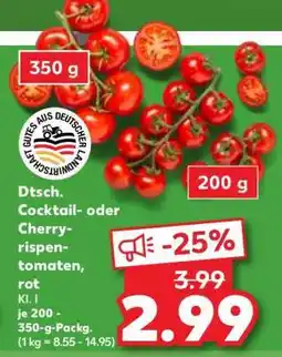 Kaufland Dtsch. Cocktail- oder Cherry-rispentomaten, rot Angebot