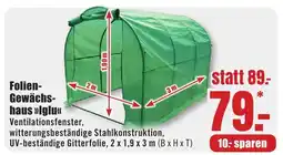 B1 Discount Baumarkt Folien- Gewächshaus >>Iglu<< Angebot