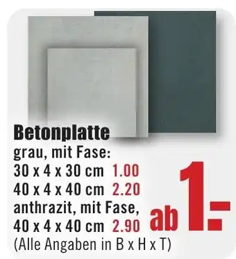 B1 Discount Baumarkt Betonplatte Angebot