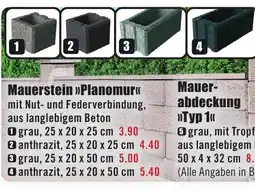 B1 Discount Baumarkt Mauerstein >>Planomur<< Angebot