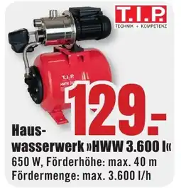 B1 Discount Baumarkt T.I.P Hauswasserwerk »>HWW 3.600 L<< Angebot