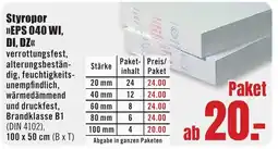 B1 Discount Baumarkt Styropor >>EPS 040 WI, DI, DZ<< Angebot