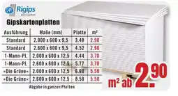 B1 Discount Baumarkt Rigips Gipskartonplatten Angebot