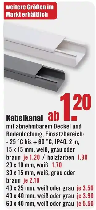 B1 Discount Baumarkt Kabelkanal Angebot