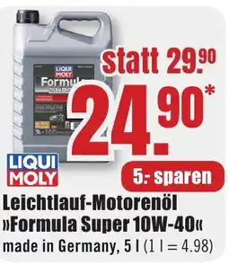 B1 Discount Baumarkt LIQUI MOLY Leichtlauf-Motorenöl >>Formula Super 10W-40<< Angebot