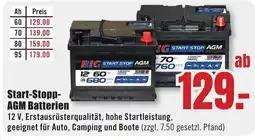B1 Discount Baumarkt Start-Stopp- AGM Batterien Angebot