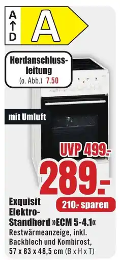 B1 Discount Baumarkt Exquisit Elektro- Standherd >>ECM 5-4.1<< Angebot