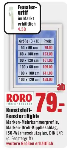 B1 Discount Baumarkt RORO Kunststoff- Fenster >>light<< Angebot