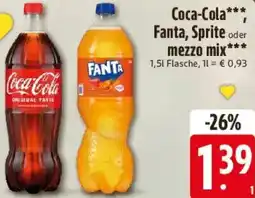 Edeka Coca-Cola, Fanta, Sprite oder mezzo mix Angebot