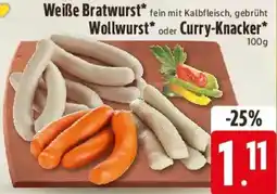 E-Center Weiße Bratwurst, Wollwurst oder Curry-Knacker Angebot